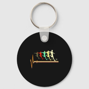 Soccer Retro Vintage Soccer Heartbeat T Shirt Keychain