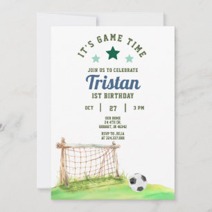 Soccer Rookie 1st Birthday Invitation