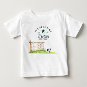 Soccer Rookie “It’s Game Time” First Birthday Baby T-Shirt