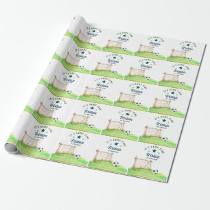 Soccer Rookie “It’s Game Time” First Birthday Wrapping Paper