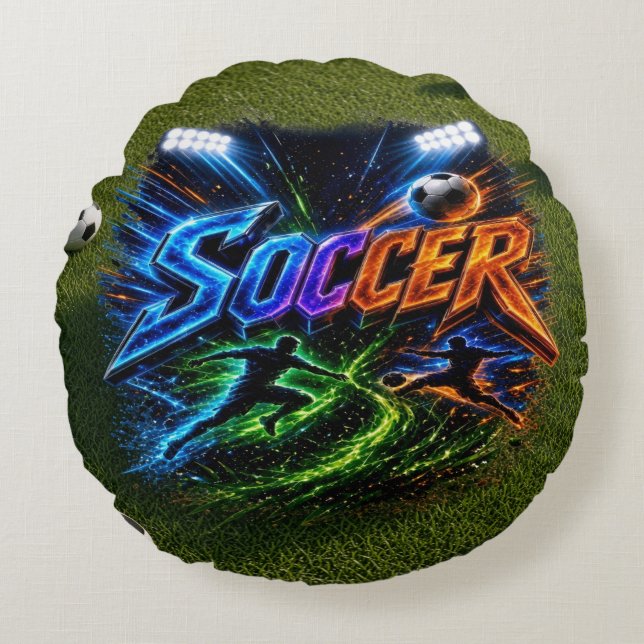 Soccer Round Pillow (Front)