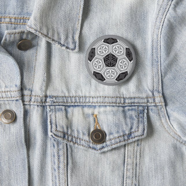 soccer sacred geometry 2 inch round button (In Situ)
