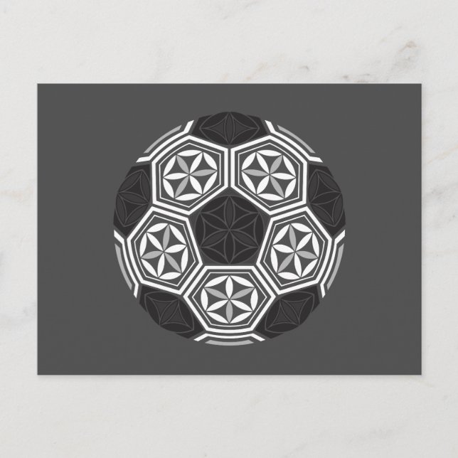 soccer sacred geometry postcard (Front)