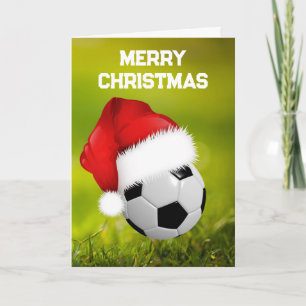 Soccer & Santa Claus Cartes de Noël personnalisées