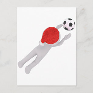 soccer santa claus holiday postcard