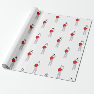 soccer santa claus wrapping paper