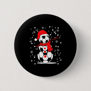 Soccer Santa Hat Snowman Xmas Funny Soccer Lover C 2 Inch Round Button