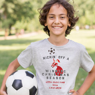 Soccer Santa Kickin Off a Winning Christmas Season T-Shirt