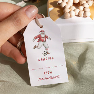 Soccer Santa Personalized Christmas Gift Tags