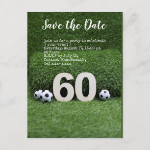 Soccer save the date  ball 60th Birthday Party   Postcard