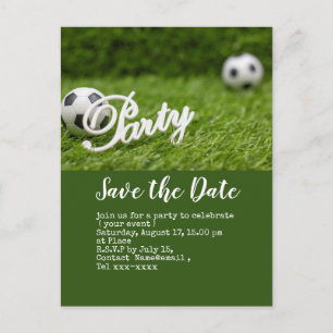 Soccer save the date  ball for Birthday Party  Postcard
