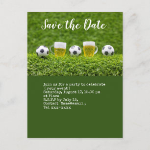 Soccer save the date  with ball Party  Postcard
