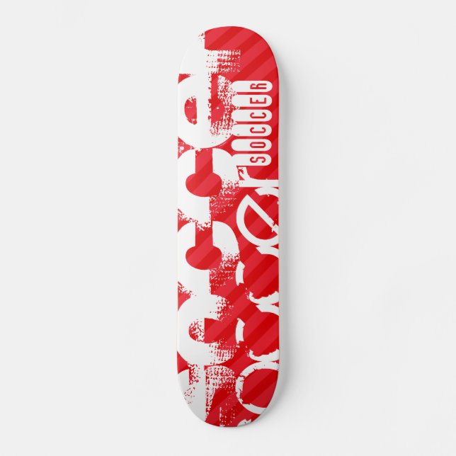 Soccer; Scarlet Red Stripes Skateboard (Front)