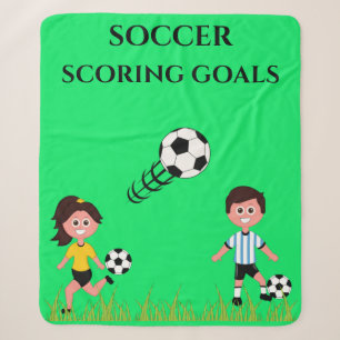 SOCCER " SCORING GOALS" BLANKET FOR KIDS!