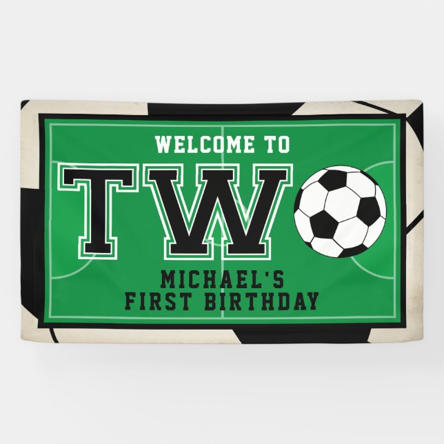Soccer Second Birthday Banner (Horizontal)