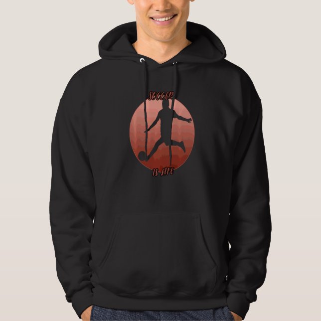 Soccer Shadow In A Red Circle Hoodie (Front)