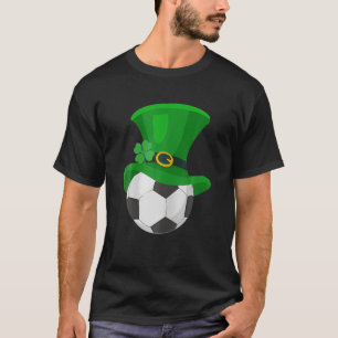Soccer Shamrock Hat St Patricks Day Clover Shamroc T-Shirt