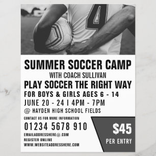 Soccer Shirt, Soccer Camp Advertising Flyer