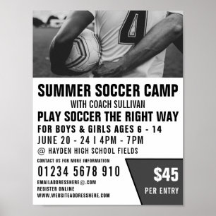 Soccer Shirt, Soccer Camp Advertising Poster