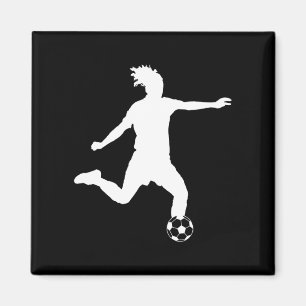 Soccer Silhouette Magnet Noir