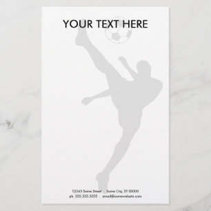 soccer silhouette stationery