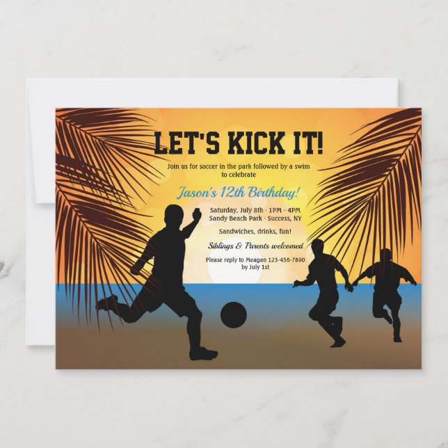 Soccer Silhouettes Invitation (Front)