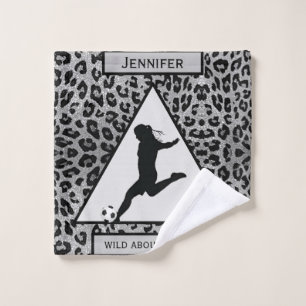 Soccer - Silver Leopard - Wild About Soccer Wash Cloth