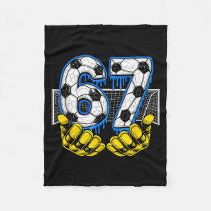 Soccer Six Seven 67 Funny Gen Alpha Meme  Fleece Blanket
