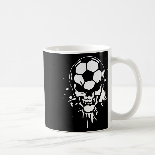 Soccer Skeleton Funny Player Halloween Skull Hallo Coffee Mug (Right)