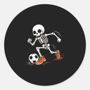 Soccer skeleton halloween costume boys kids classic round sticker