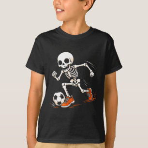 Soccer skeleton halloween costume boys kids T-Shirt