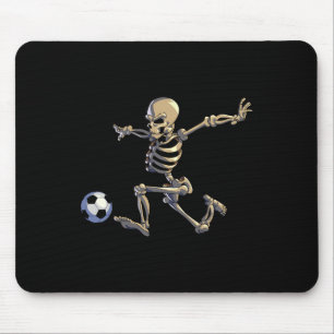 Soccer Skeleton Halloween Men Boys Soccer Player H Mouse Pad