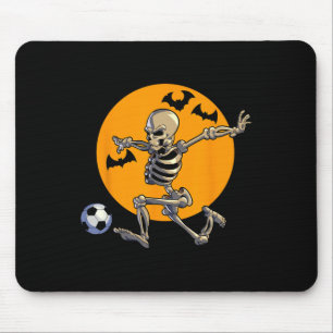 Soccer Skeleton Halloween Men Boys Soccer Player H Mouse Pad