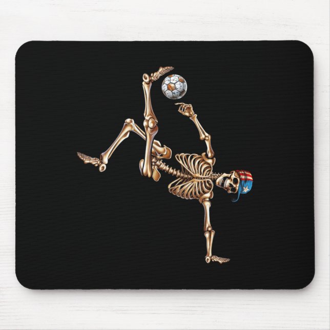 Soccer Skeleton Player Bicycle Kick Sport Hallowee Mouse Pad (Front)