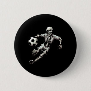 Soccer Skeleton Playing Soccer Halloween Skull Lov 2 Inch Round Button