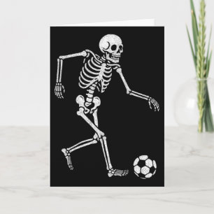 Soccer Skeleton Playing Soccer Halloween Skull Lov Card