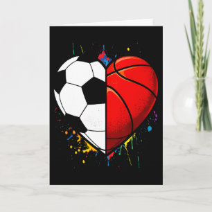 Soccer Sketll Ll Heart Footll Valentines Day  Card