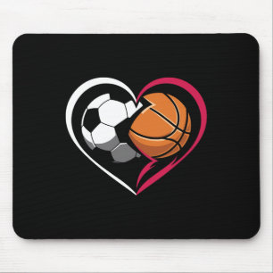 Soccer Sketll Ll Heart Sports Lover Valentines Day Mouse Pad