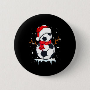 Soccer Snowman Apparel, Funny Santa Christmas Men 2 Inch Round Button
