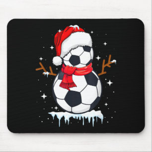 Soccer Snowman Apparel, Funny Santa Christmas Men  Mouse Pad