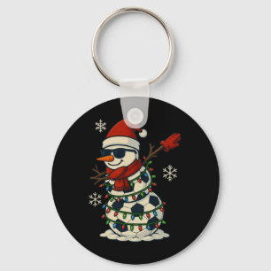 Soccer Snowman Dabbing Funny Christmas Cute Boys K Keychain