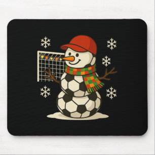 Soccer Snowman Funny Christmas Xmas Cute Boys Kids Mouse Pad
