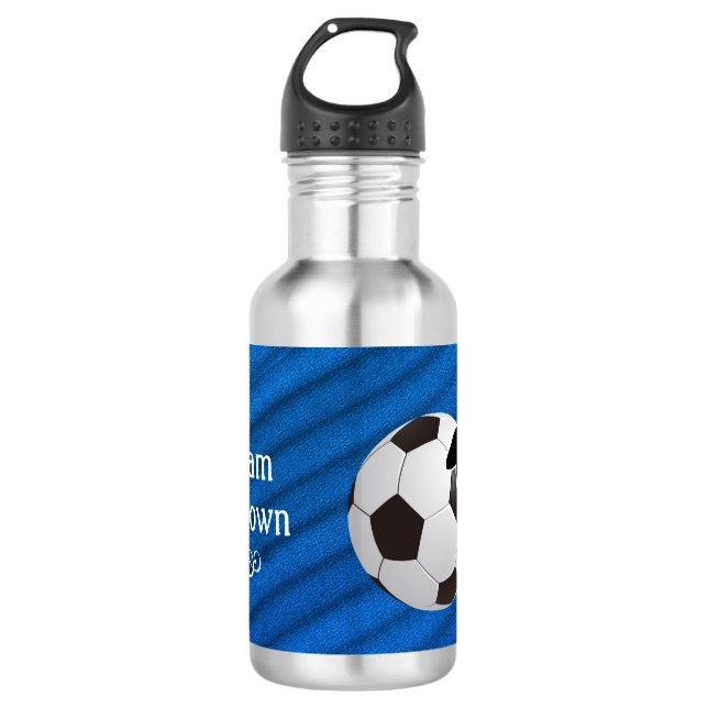 Soccer - Soccer player silhouette and Ball 532 Ml Water Bottle (Front)