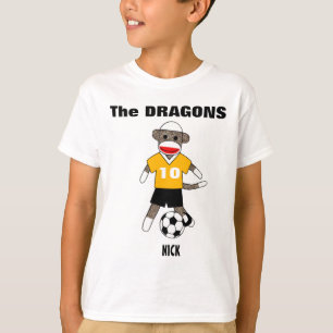 Soccer Sock Monkey T-Shirt (gold) - Customized