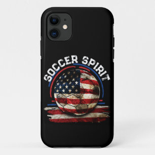 Soccer Spirit USA, Football Sports American Flag iPhone 11 Case