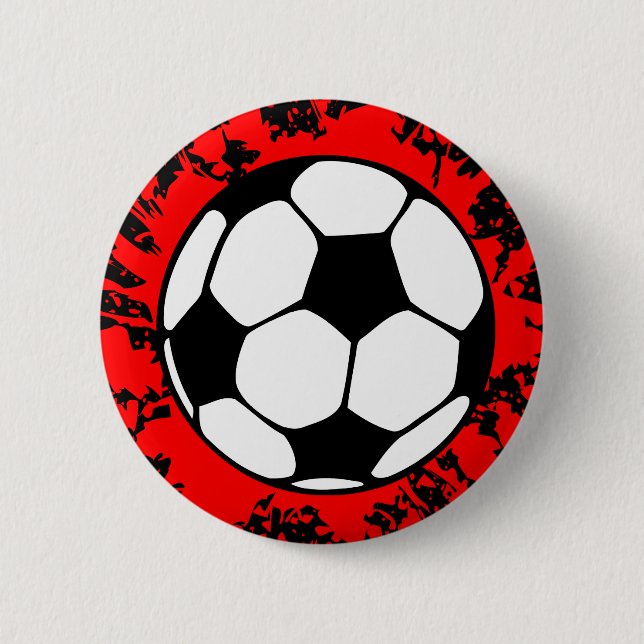 soccer splat. 2 inch round button (Front)