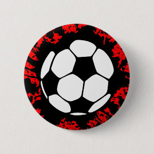 soccer splat. 2 inch round button