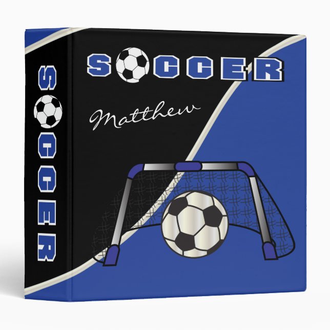 Soccer Sport | Dark Blue | DIY Name Binder (Front/Spine)