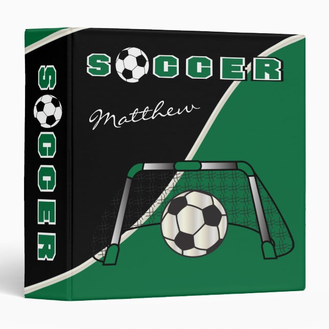 Soccer Sport | Dark Green | DIY Name Binder (Front/Spine)