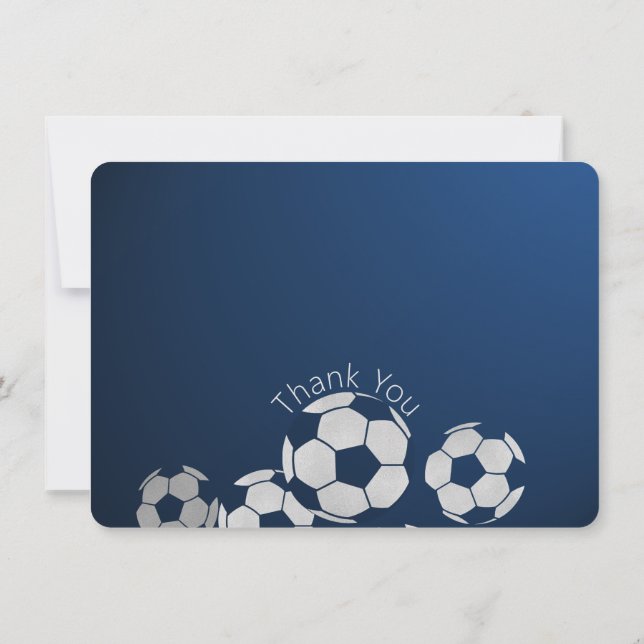Soccer Sport Flat Card Thank You (Back)